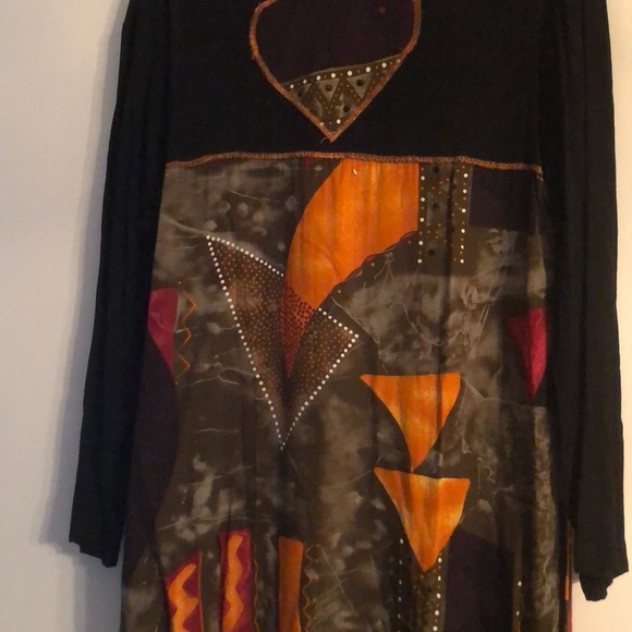 Globe Trotter 3 Pc Multicolored Rayon Pant Suit-XS - Picture 3 of 8